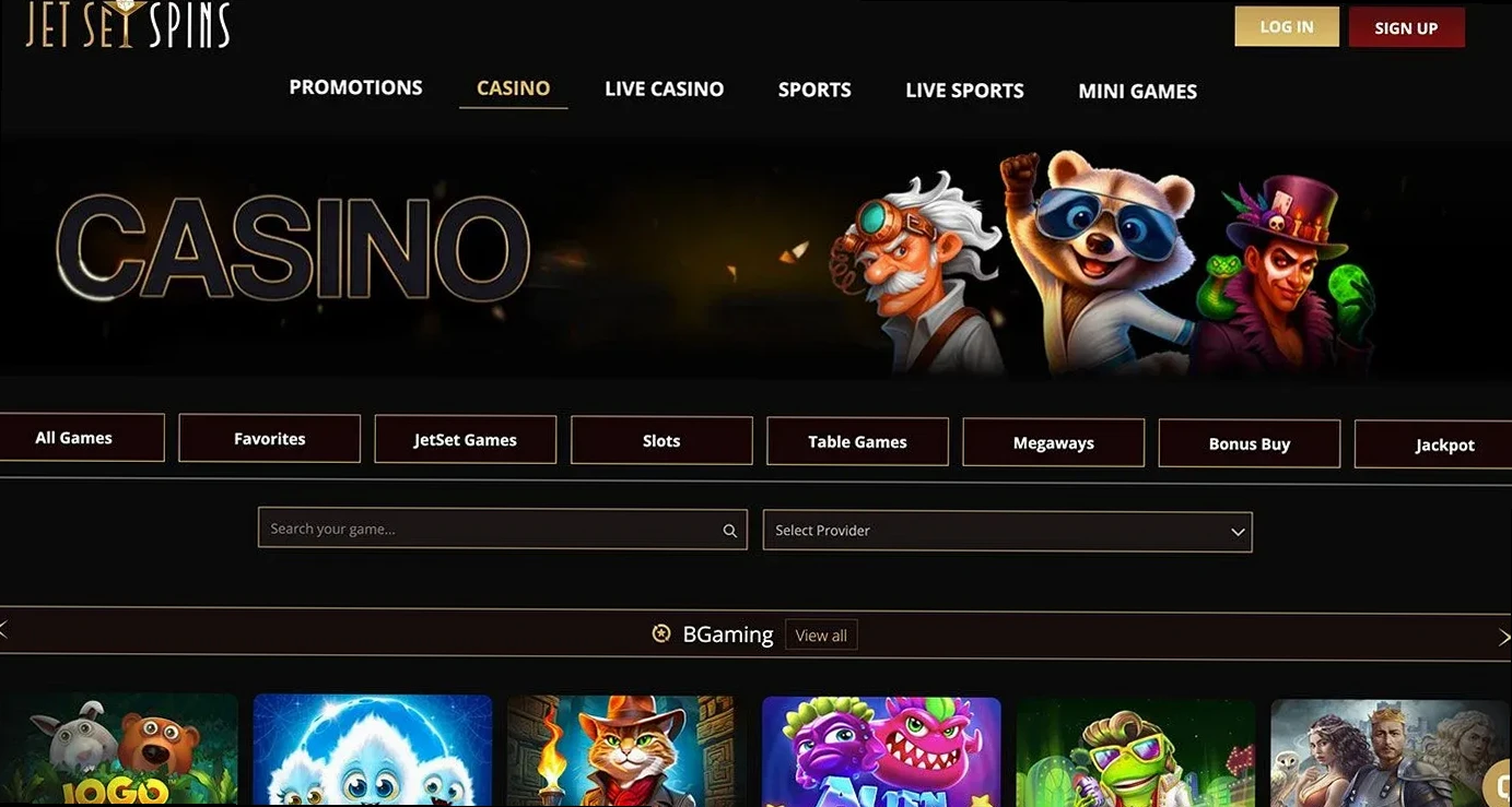JetSetSpins Casino med slots og live casino
